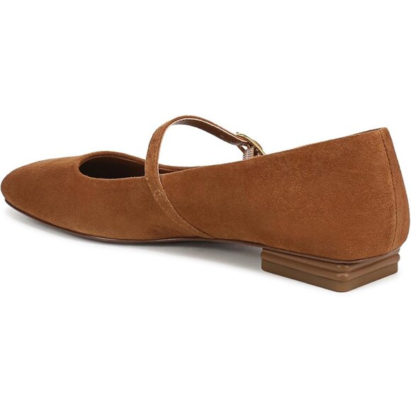 Franco Sarto Womens Saddle Tan Suede Faux Leather Tinsley Mary Jane Ballet Flats - Picture 8 of 9